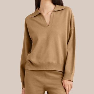 Modern Citizen Sienna Collared V-Neck Sweater XS